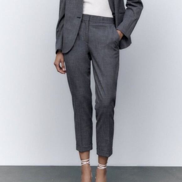 ZARA HIGH WAIST TROUSERS PANTS - Picture 1 of 9